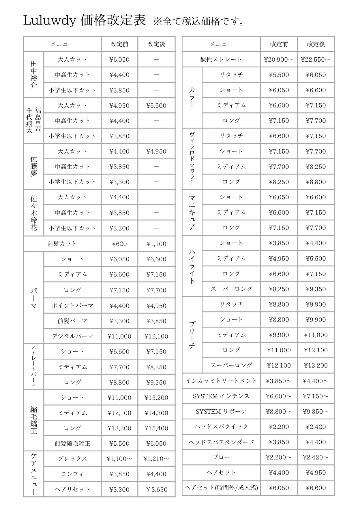 函館・美容室・新着情報